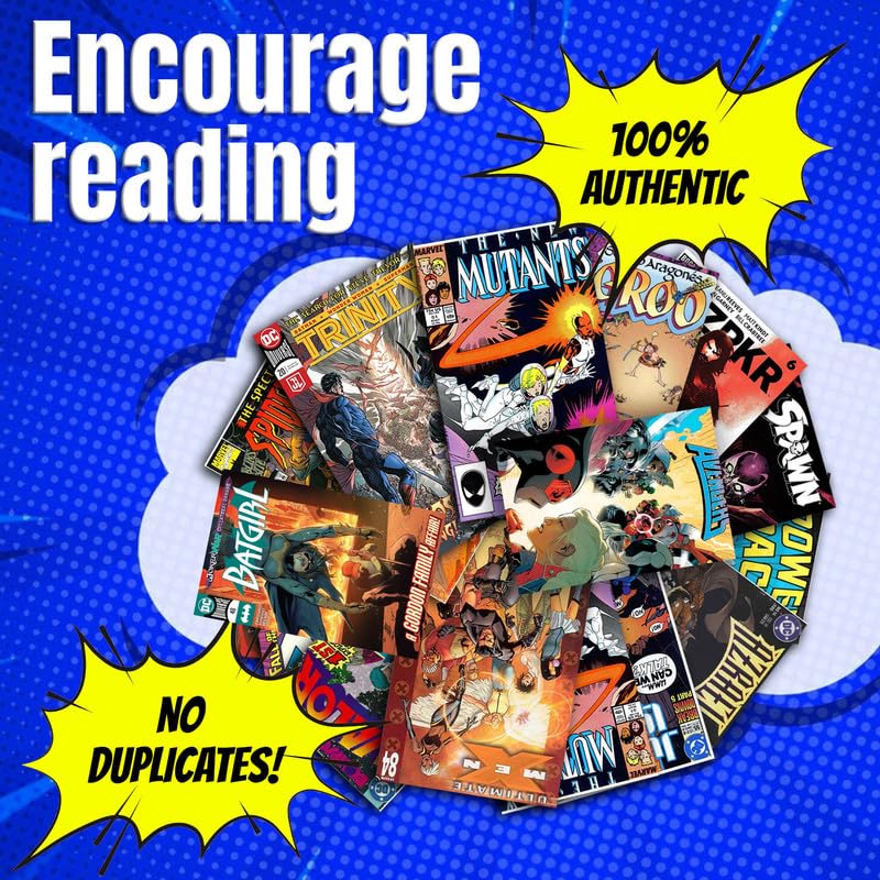 | Comic Book Collection | 25 Pack of Marvel & DC Comic Books | Great Mix of Titles & Characters | Perfect for Kids Teen and Adults