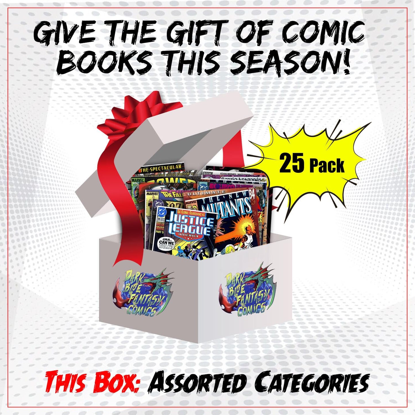 | Comic Book Collection | 25 Pack of Marvel & DC Comic Books | Great Mix of Titles & Characters | Perfect for Kids Teen and Adults
