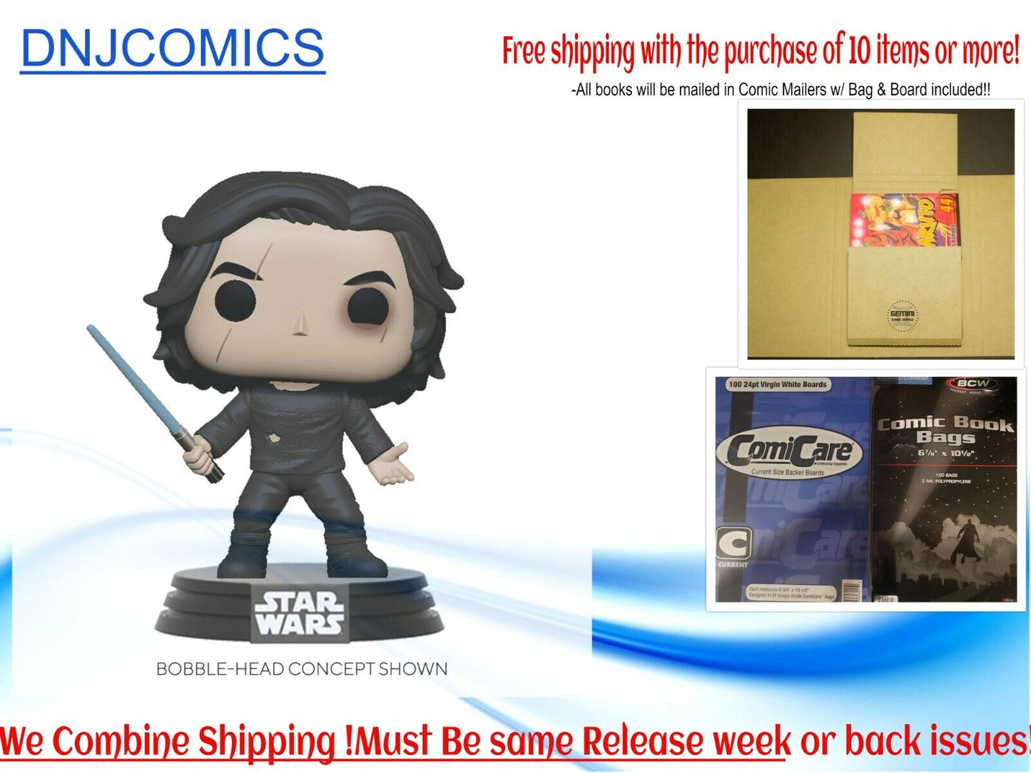 Star Wars Ben Solo with Blue Saber Pop! Vinyl Figure 2021