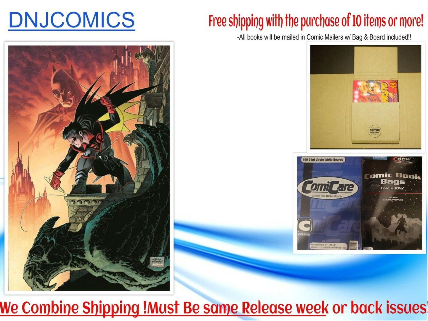 Robin #1 - Kubert Team Variant 1st app Flatline NM