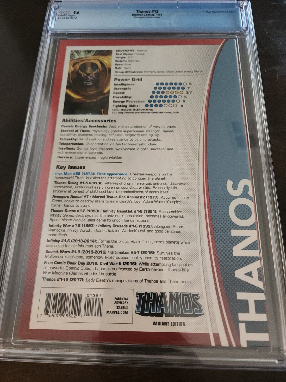 Thanos #13 Trading Card Variant CGC 9.6 First Cosmic Ghost Rider