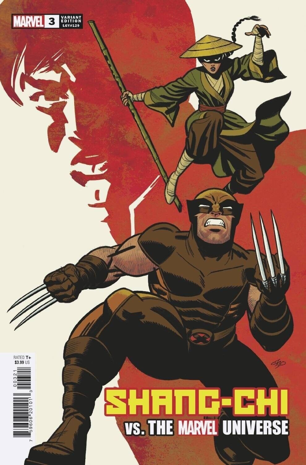 SHANG-CHI VS THE MARVEL UNIVERSE 3 1:50 MICHEAL CHO WOLVERINE VAR