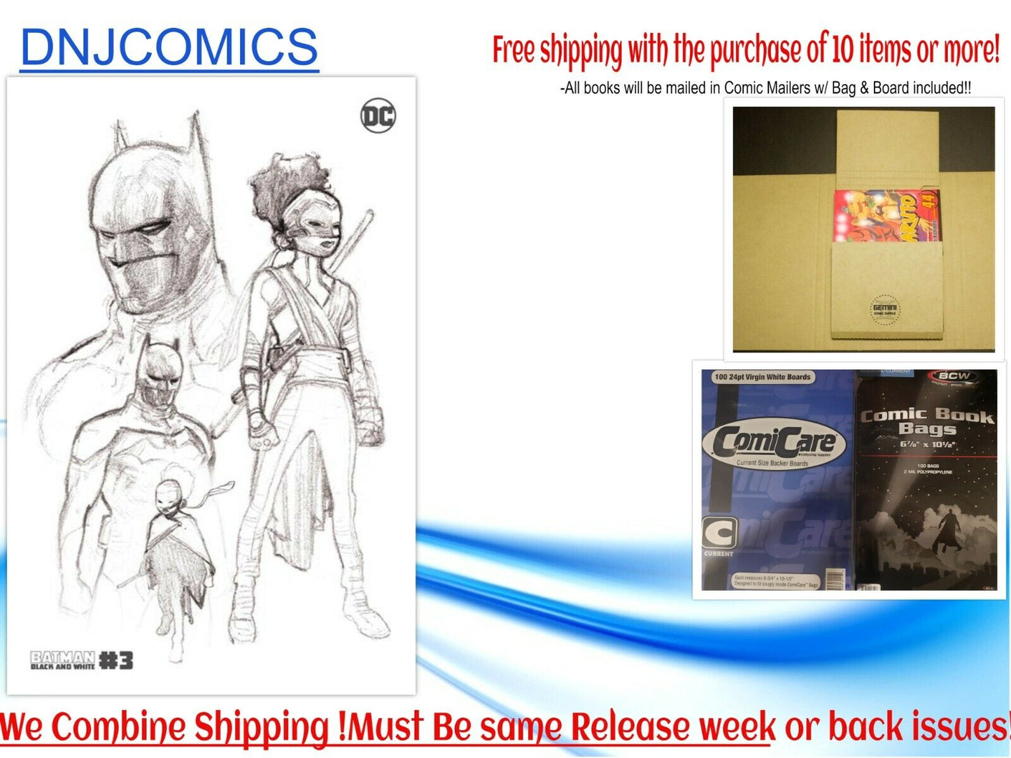 BATMAN BLACK AND WHITE #3 - Second print- -NM - 2nd print Presale 04/13 2021