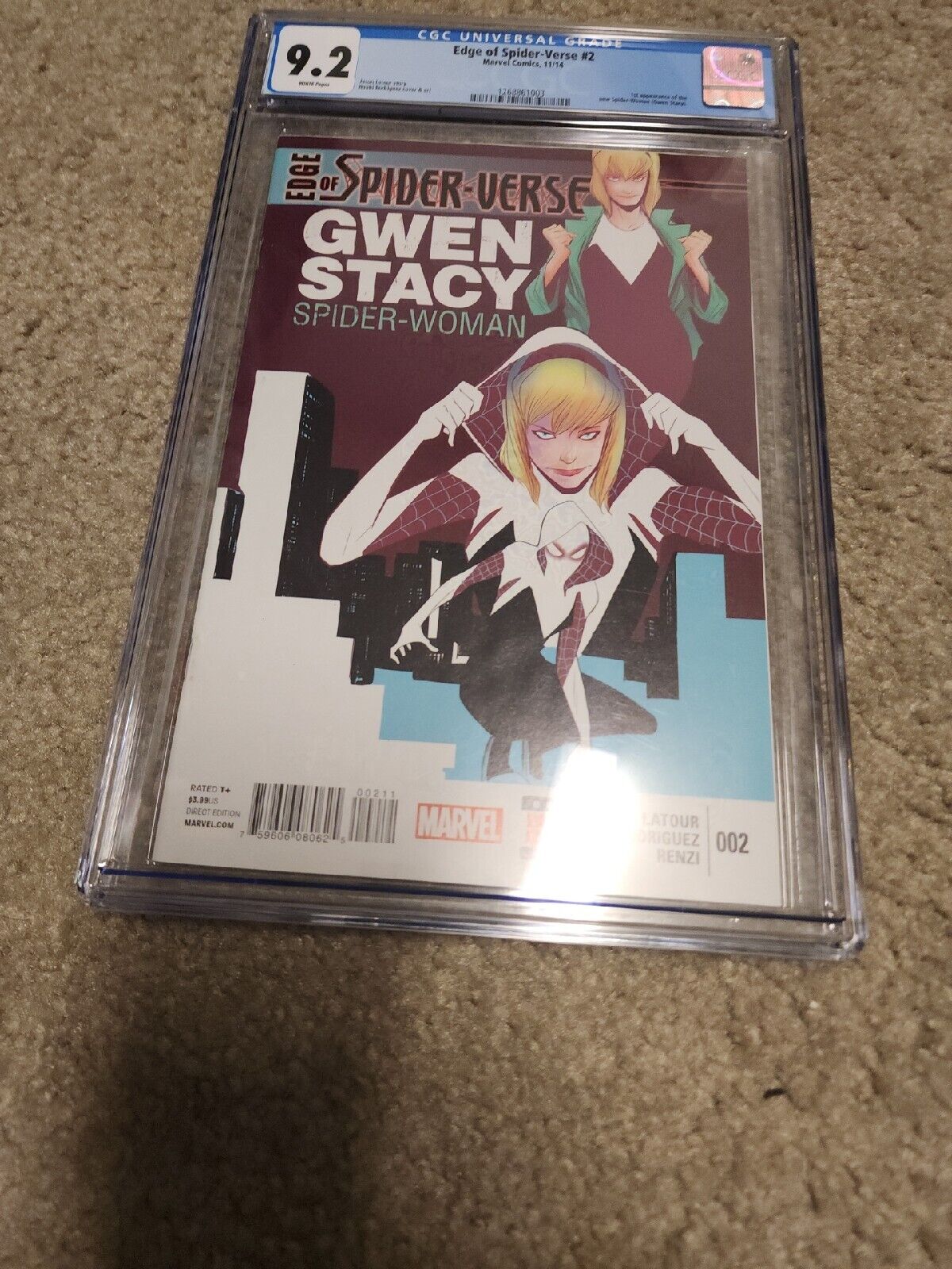 Edge of Spider-Verse #2 CGC 9.2 1st App of Spider-Gwen