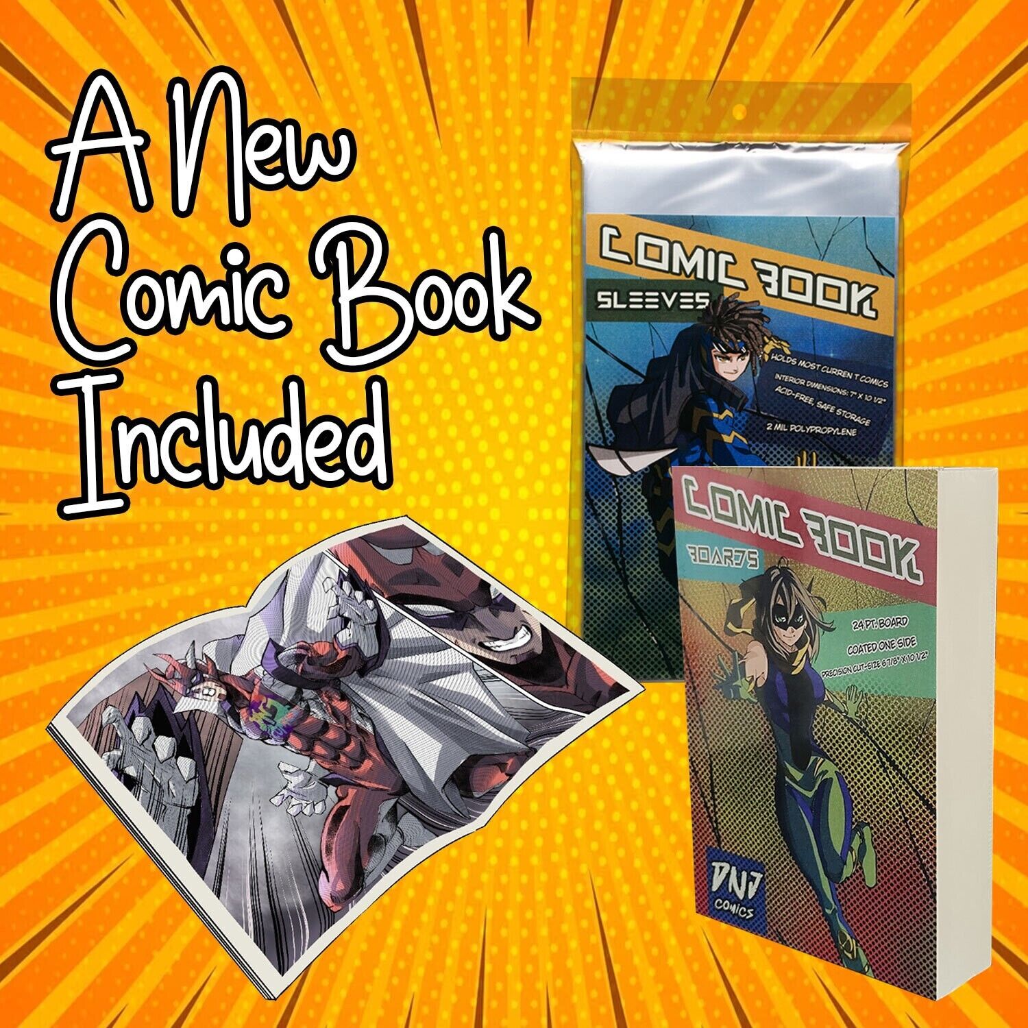 100 Current Comic Book Bags + 100 Boards Free Comic Book Included Arch –  DNJComics