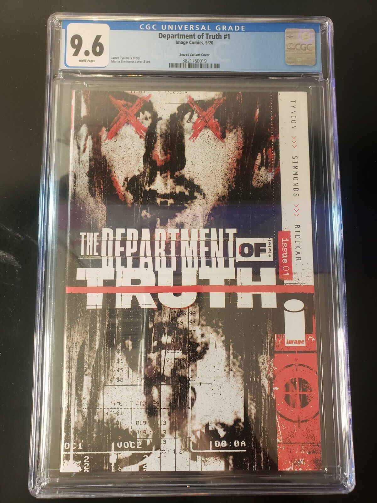 DEPARTMENT OF TRUTH #1 SECRET COVER IMAGE 2020 TYNION 1ST PRINT CGC 9.6