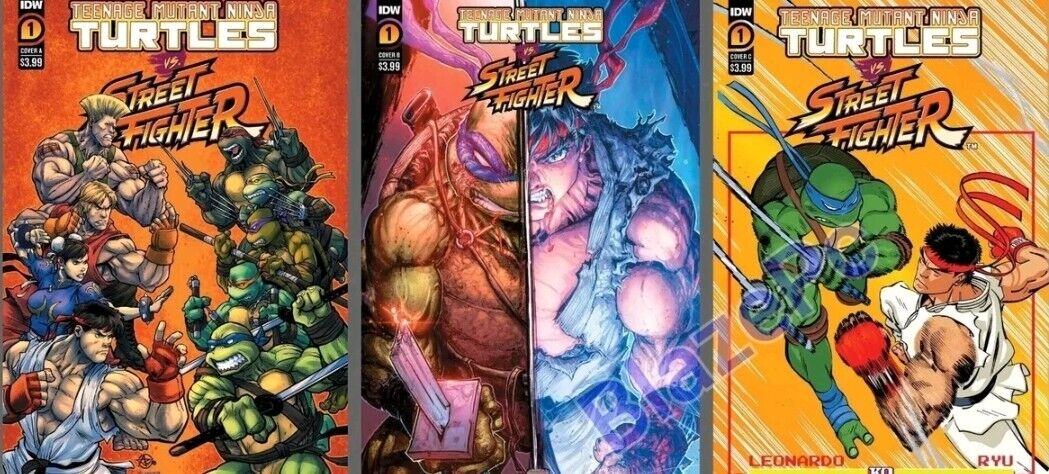 TMNT Vs Street Fighter #1 Cover A B C Variant Set Options IDW 2023 Presale