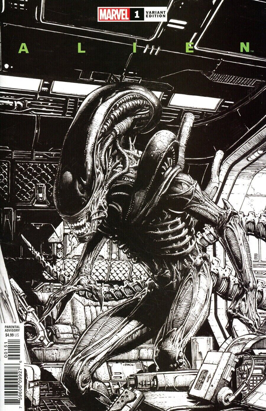 MARVEL - ALIEN #1 FINCH B&W VARIANT - NM - One per store