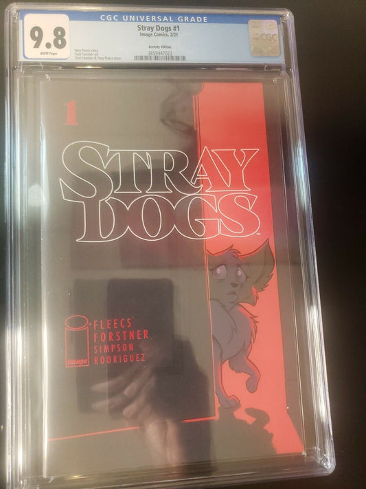 STRAY DOGS #1 CGC 9.8 TONY FLEECS ACETATE COVER (2021) Image Comics NM+ hot 🔥